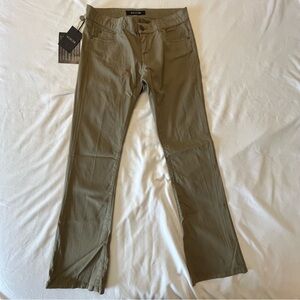 Basicon Women's 8 KHAKI GREEN BROWN Stretch Cotton Boot Cut 5-Pocket Pants